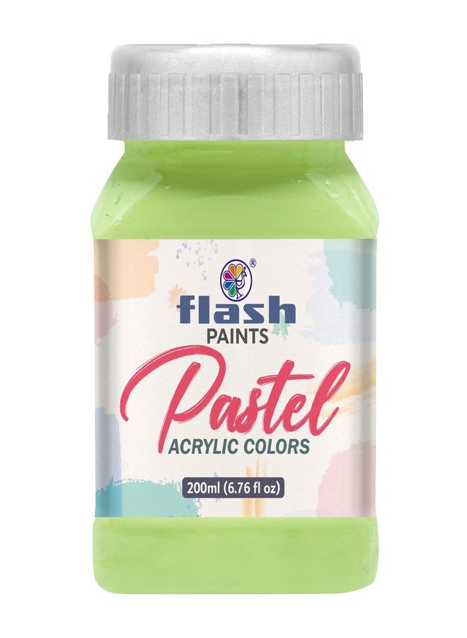 ألوان أكريليك باستيل فلاش - أصباغ غنية، غير باهتة، غير سامة، مجموعة ألوان أكريليك للفنانين المحترفين والطلاب وهواة الرسم (مجموعة من لون واحد - 200 مل، أخضر ليموني)